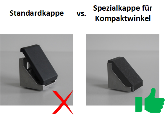 4er Set Abdeckkappen für Montagewinkel Aluprofil 40 mm